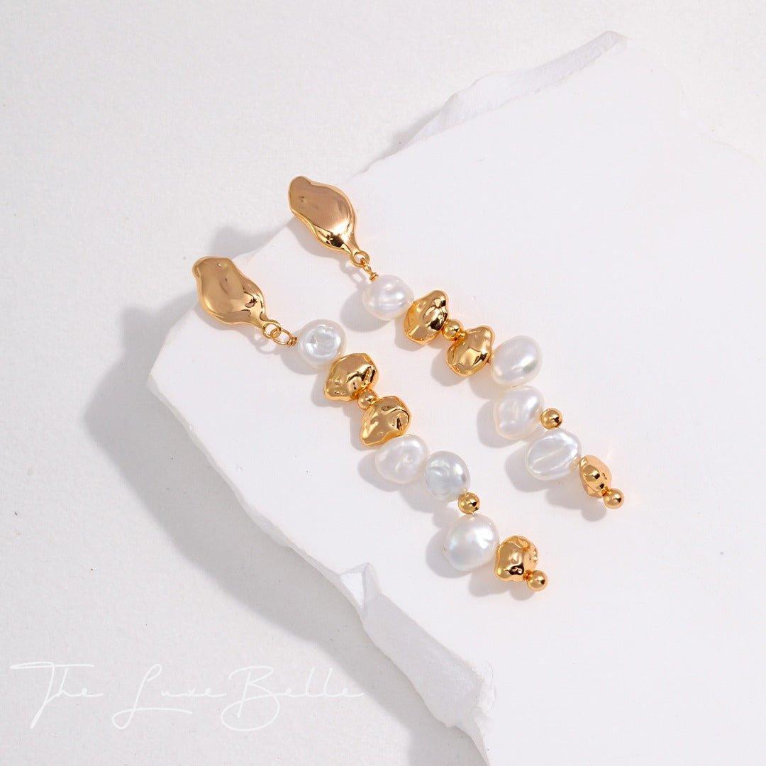 Blooming Flowers Pearl Drop Earrings - The Luxe Belle