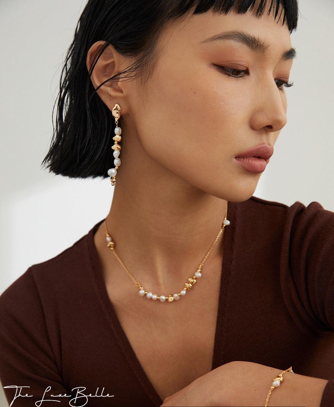 Blooming Flowers Pearl Drop Earrings - The Luxe Belle