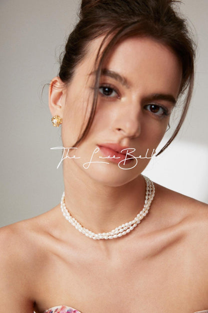 Rice Pearl Necklace Sterling Silver S925 - The Luxe Belle