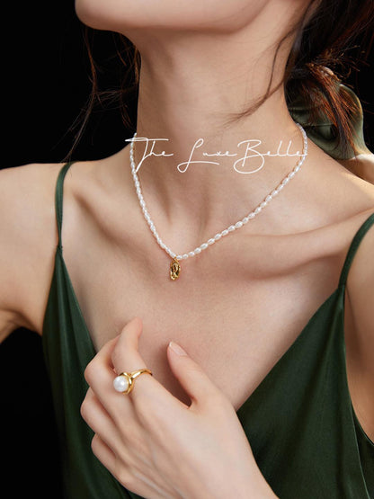 Whispers of the Sea Freshwater Pearls Sterling Silver Necklace - The Luxe Belle