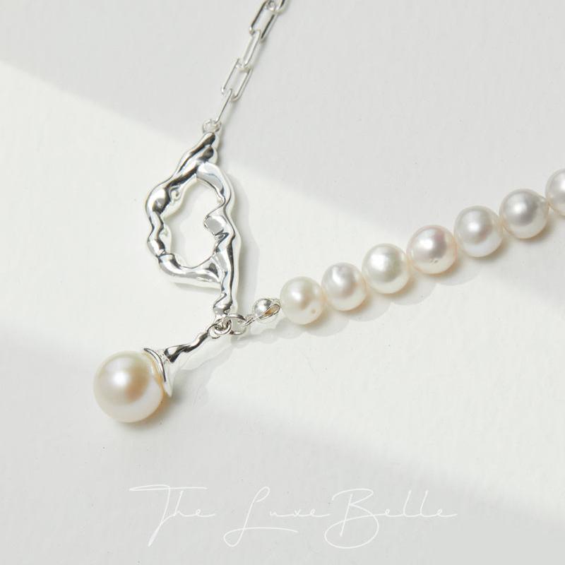 Freshwater Pearl Fluid Design Necklace - The Luxe Belle