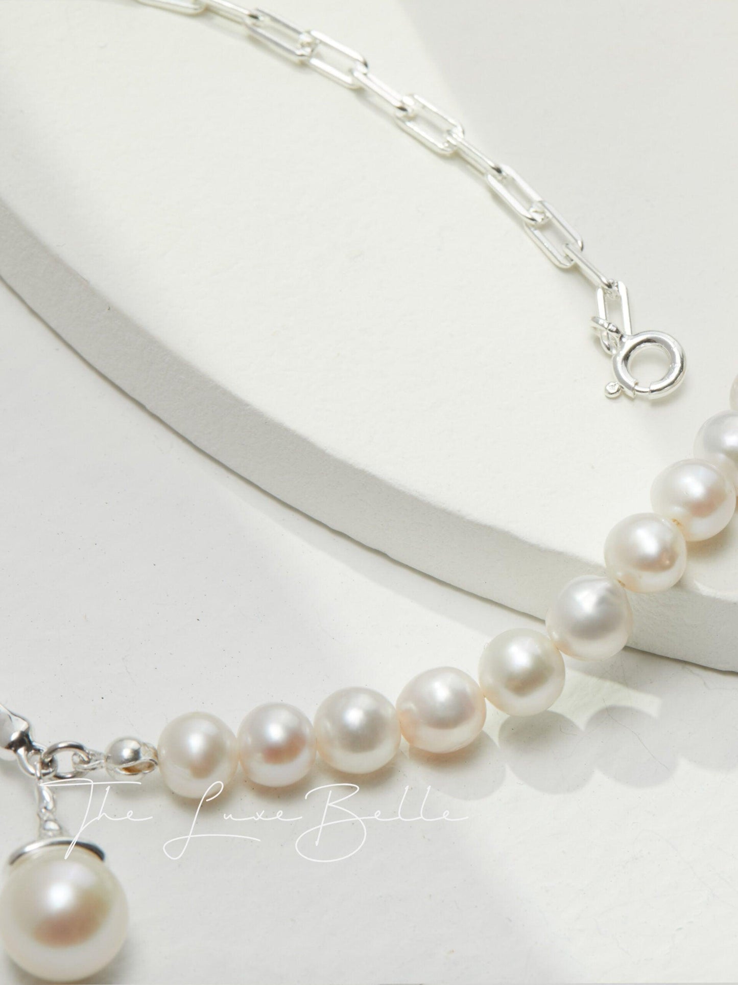 Freshwater Pearl Fluid Design Necklace - The Luxe Belle