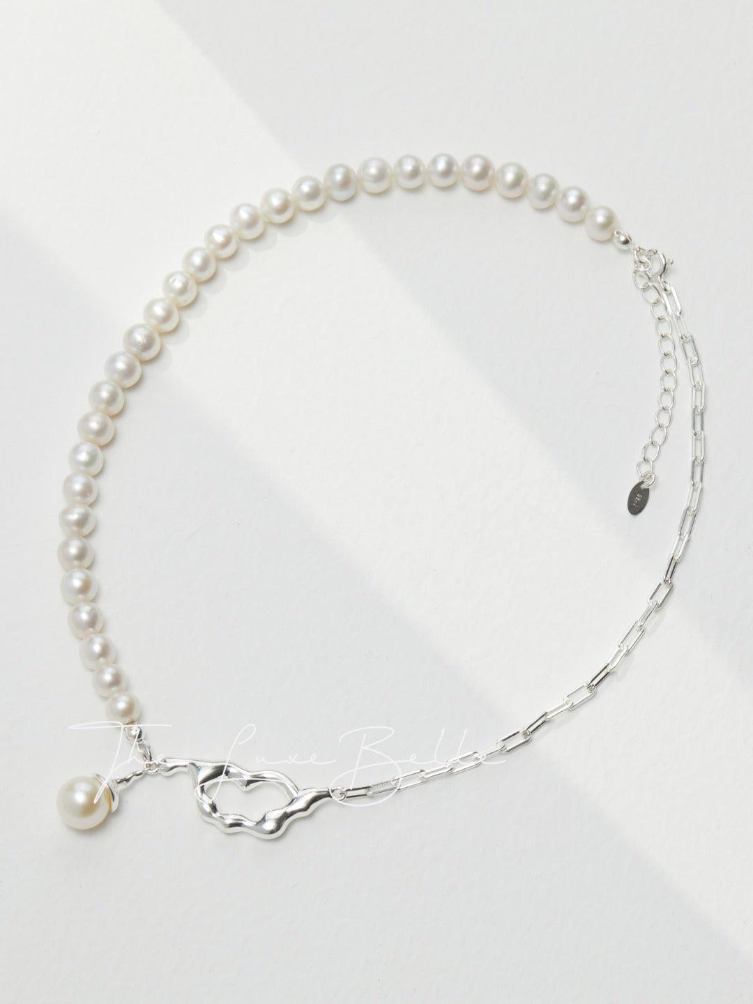 Freshwater Pearl Fluid Design Necklace - The Luxe Belle