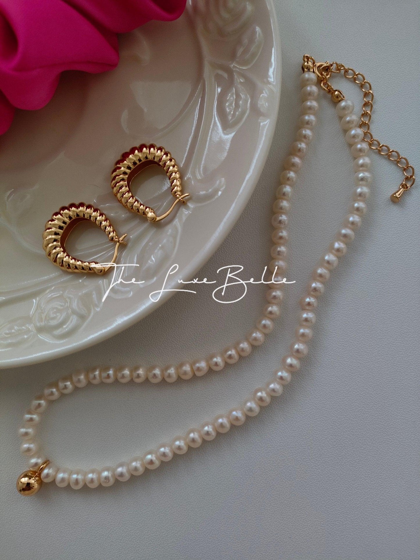 Timeless Baroque Mini Gold Bead Pearls Necklace - The Luxe Belle