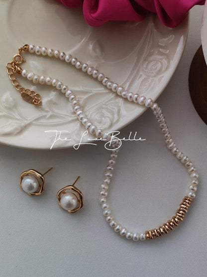 French Style Silver Fragment Pearl Necklace S925 - The Luxe Belle