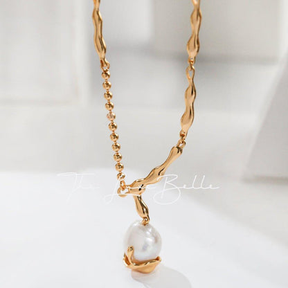 Baroque Pearl Drop Necklace - The Luxe Belle