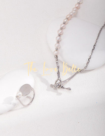 French Style Clasp Pearl Necklace - The Luxe Belle