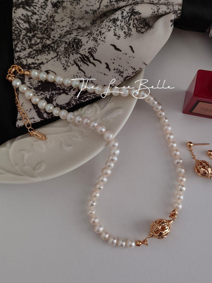 Blooming Flowers Freshwater Pearl Necklace S925 Silver - The Luxe Belle