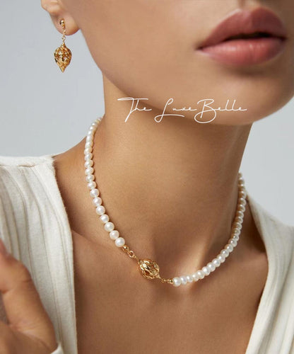 Blooming Flowers Freshwater Pearl Necklace S925 Silver - The Luxe Belle