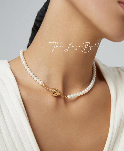 Blooming Flowers Freshwater Pearl Necklace S925 Silver - The Luxe Belle