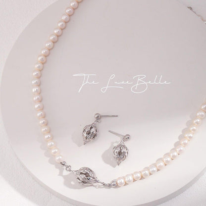 Blooming Flowers Freshwater Pearl Necklace S925 Silver - The Luxe Belle