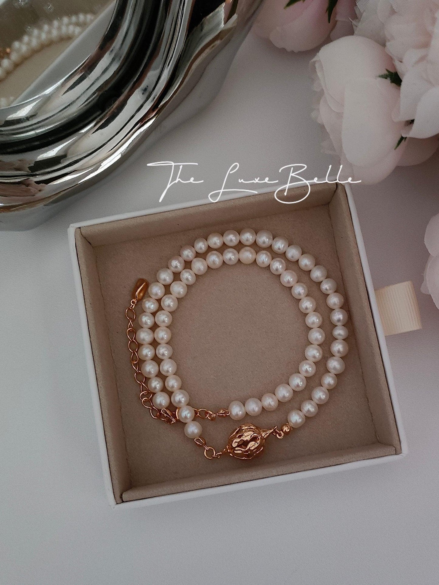 Blooming Flowers Freshwater Pearl Necklace S925 Silver - The Luxe Belle