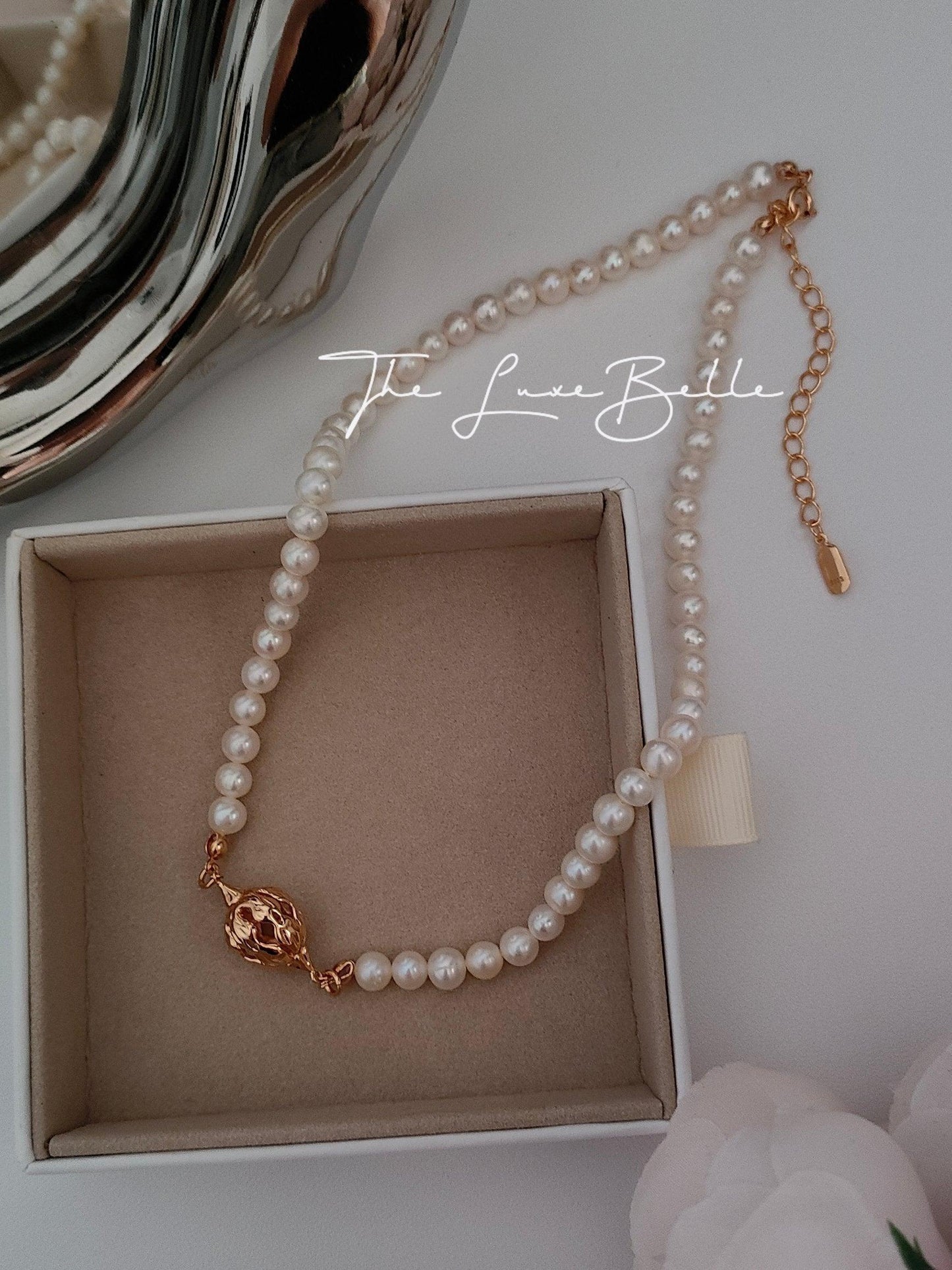 Blooming Flowers Freshwater Pearl Necklace S925 Silver - The Luxe Belle