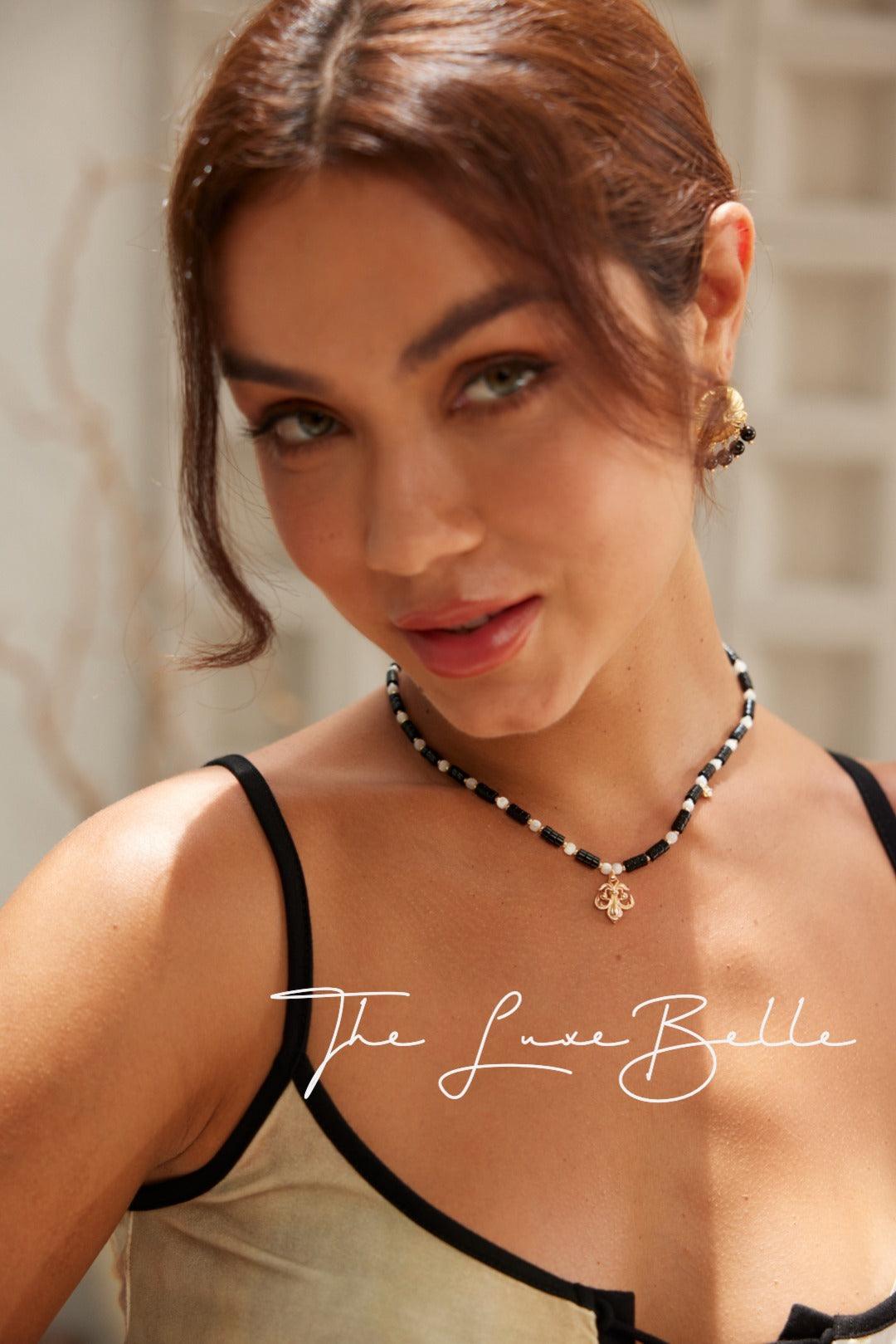 Sterling Silver Vintage Black Agate Necklace - The Luxe Belle