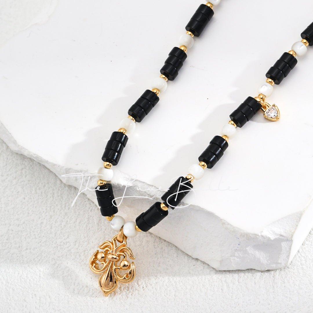 Sterling Silver Vintage Black Agate Necklace - The Luxe Belle