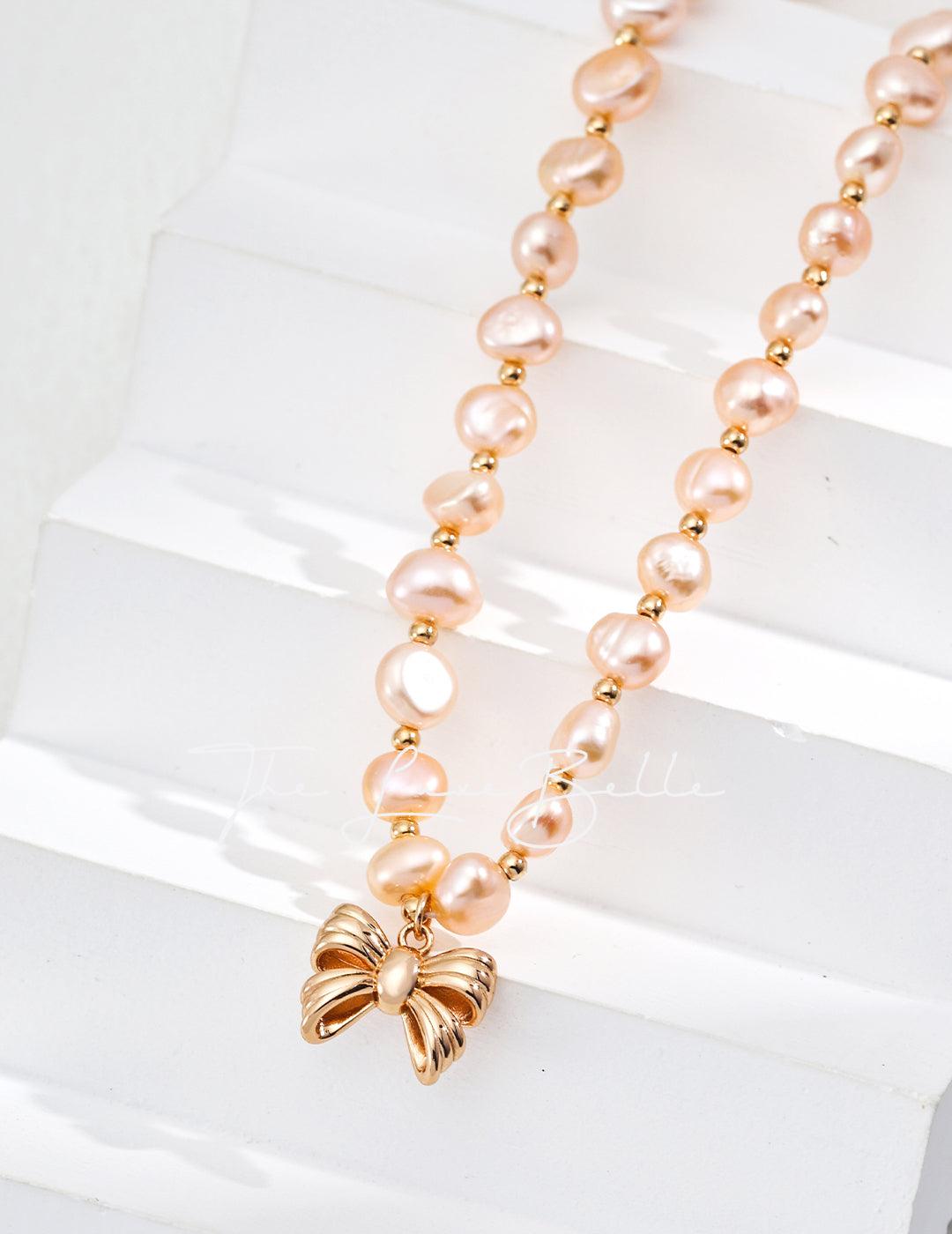 French Collection Butterfly Pearl Necklace - The Luxe Belle