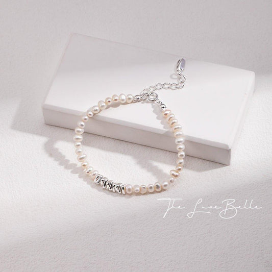 French Style Fragment Pearl Silver Bracelet - The Luxe Belle