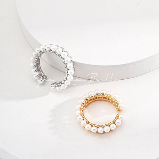 French Collection Half Pearl Ring - The Luxe Belle