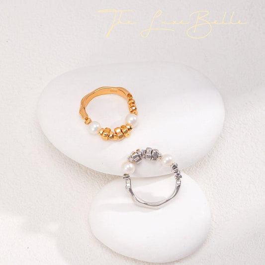 French Style Fragment Pearl Ring S925 Silver or Gold Color - The Luxe Belle