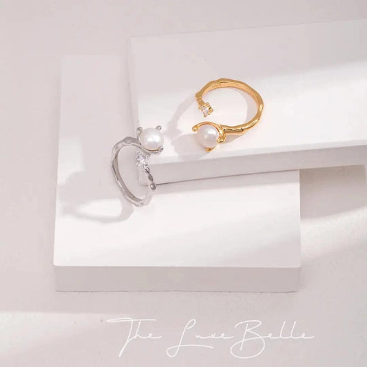 Sterling Silver Sparkling Pearl Ring - The Luxe Belle