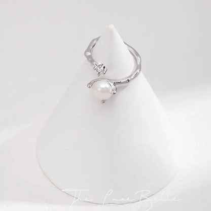 Sterling Silver Sparkling Pearl Ring - The Luxe Belle