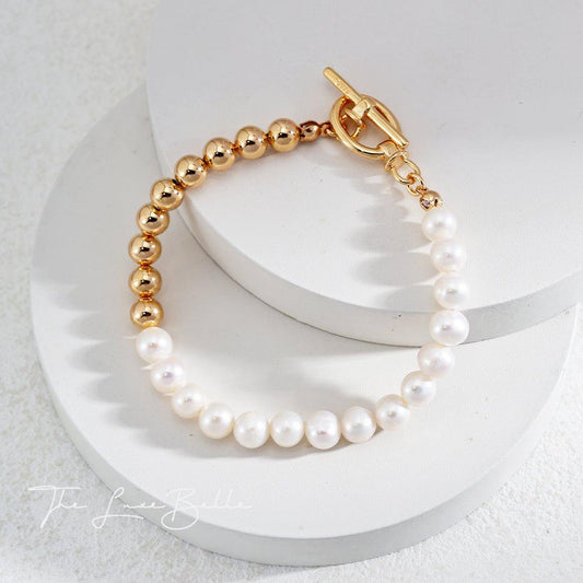 Metal and Pearl Bracelet S925 - The Luxe Belle