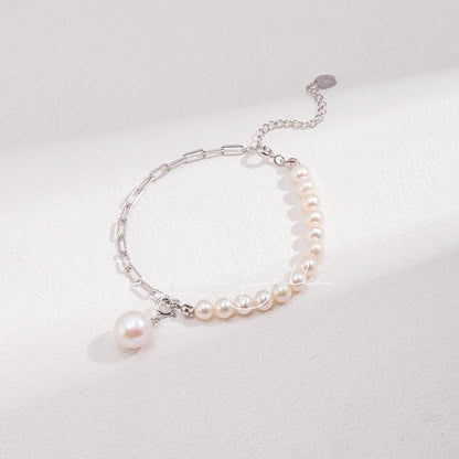 Irregular Baroque Pearl Bracelet Sterling Silver - The Luxe Belle