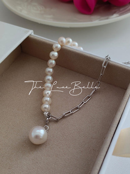 Irregular Baroque Pearl Bracelet Sterling Silver - The Luxe Belle