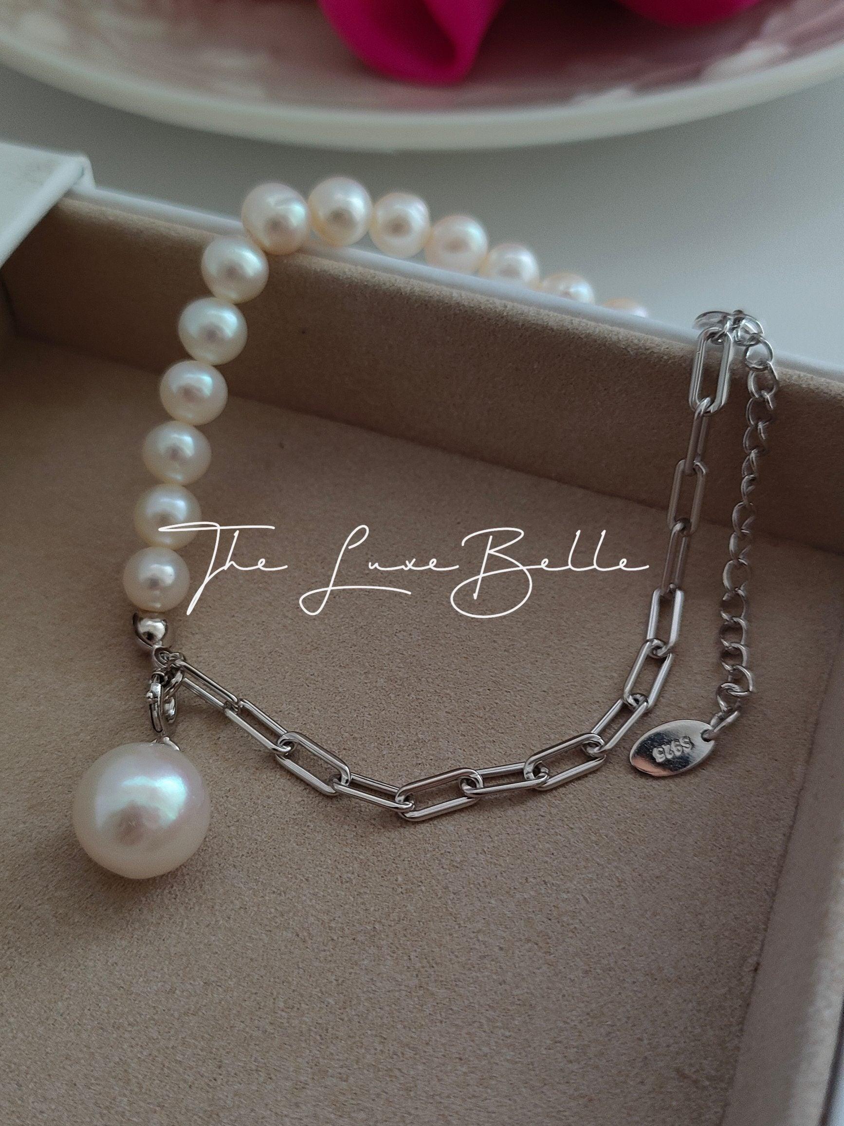 Irregular Baroque Pearl Bracelet Sterling Silver - The Luxe Belle