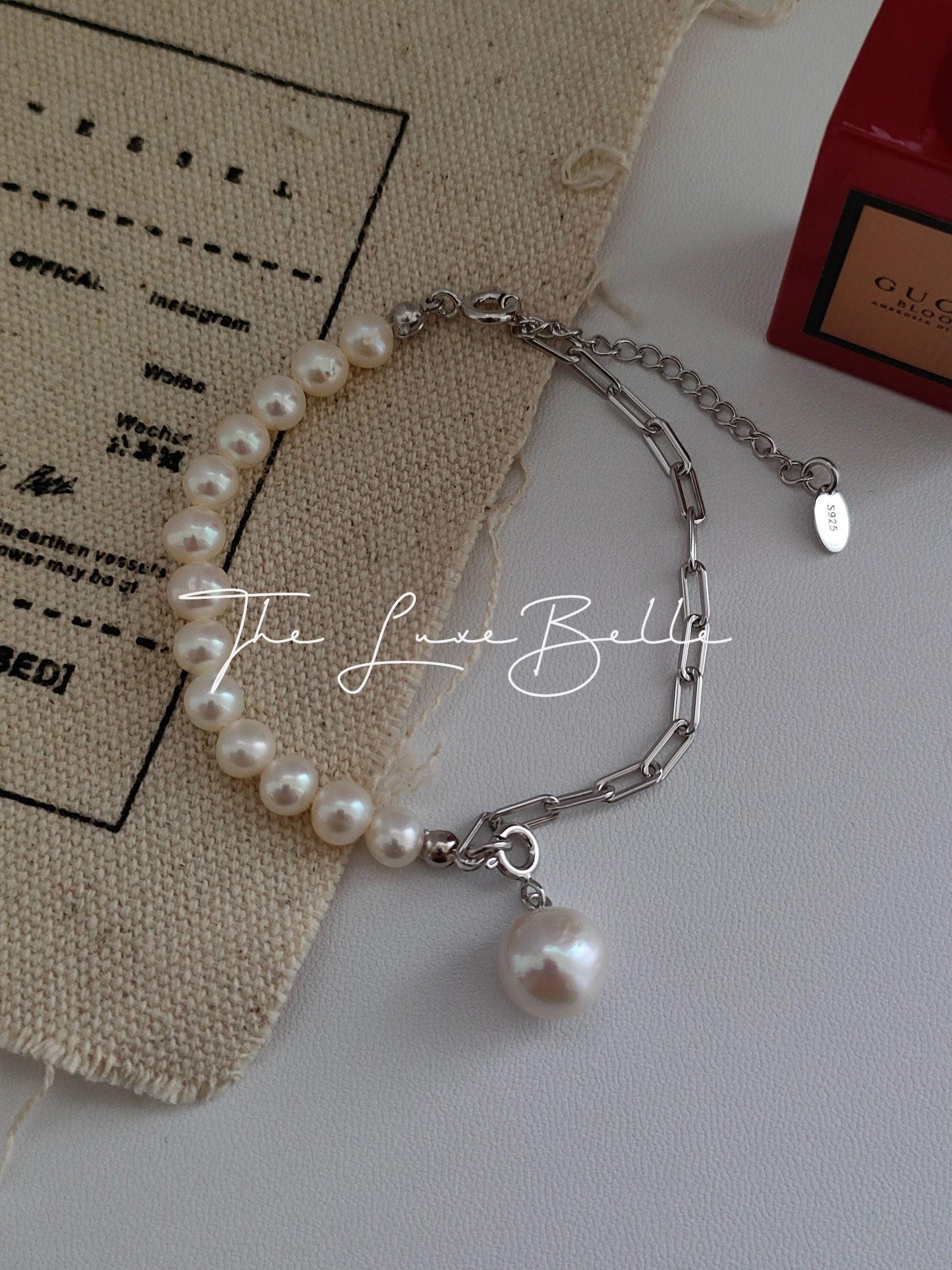 Irregular Baroque Pearl Bracelet Sterling Silver - The Luxe Belle