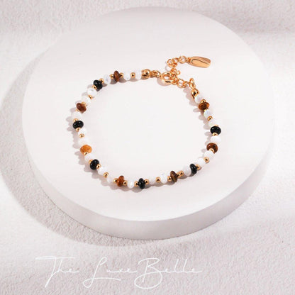 Pearl Tiger Eye Stone Vintage Bracelet - The Luxe Belle