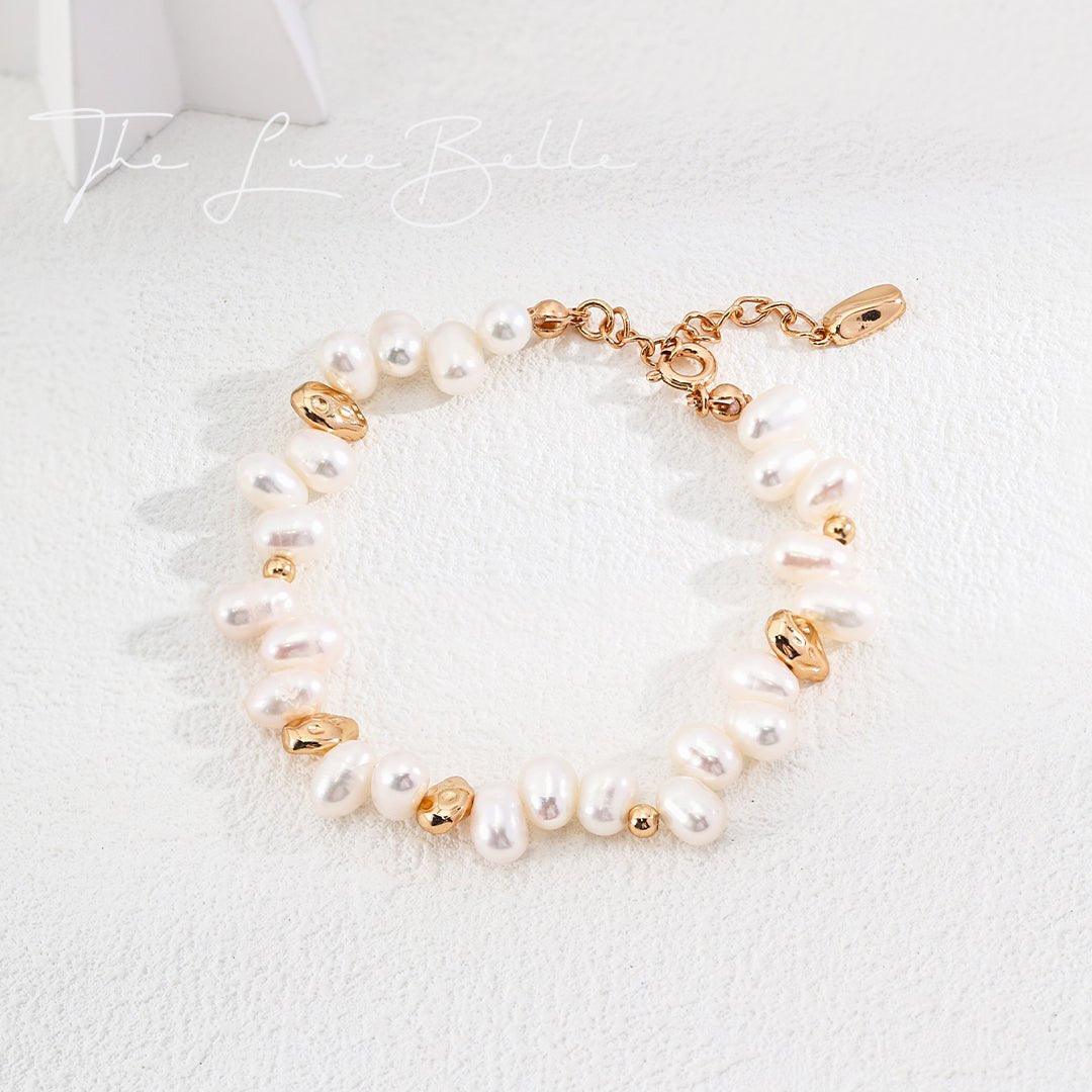 Blooming Flowers Freshwater Pearl Bracelet S925 Silver - The Luxe Belle