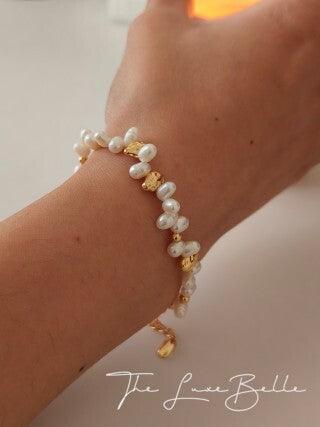 Blooming Flowers Freshwater Pearl Bracelet S925 Silver - The Luxe Belle