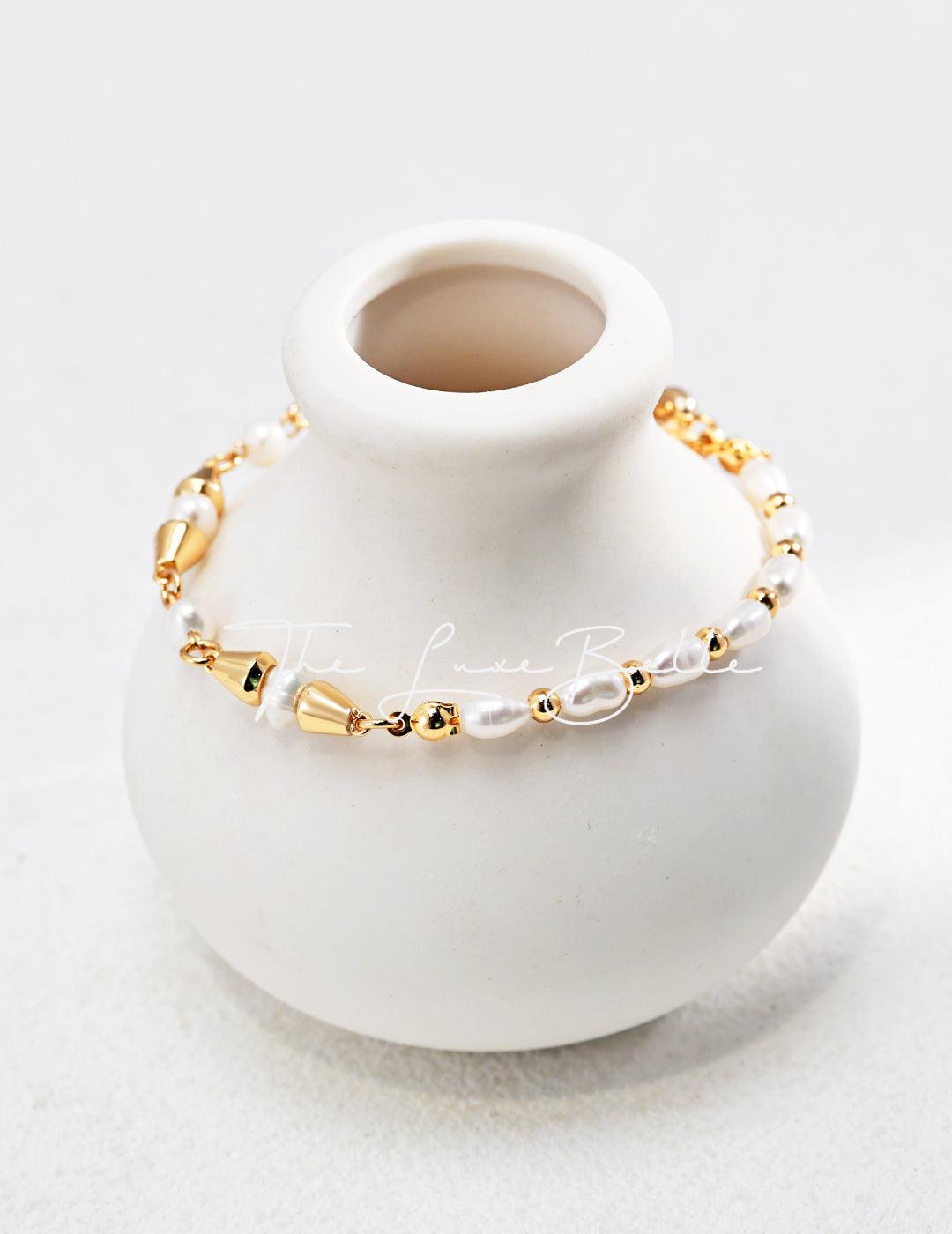 French Collection Golden Cone-shaped Beads Bracelets - The Luxe Belle