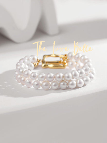 Whispers of the Sea Sterling Silver Pearl Bracelet - The Luxe Belle