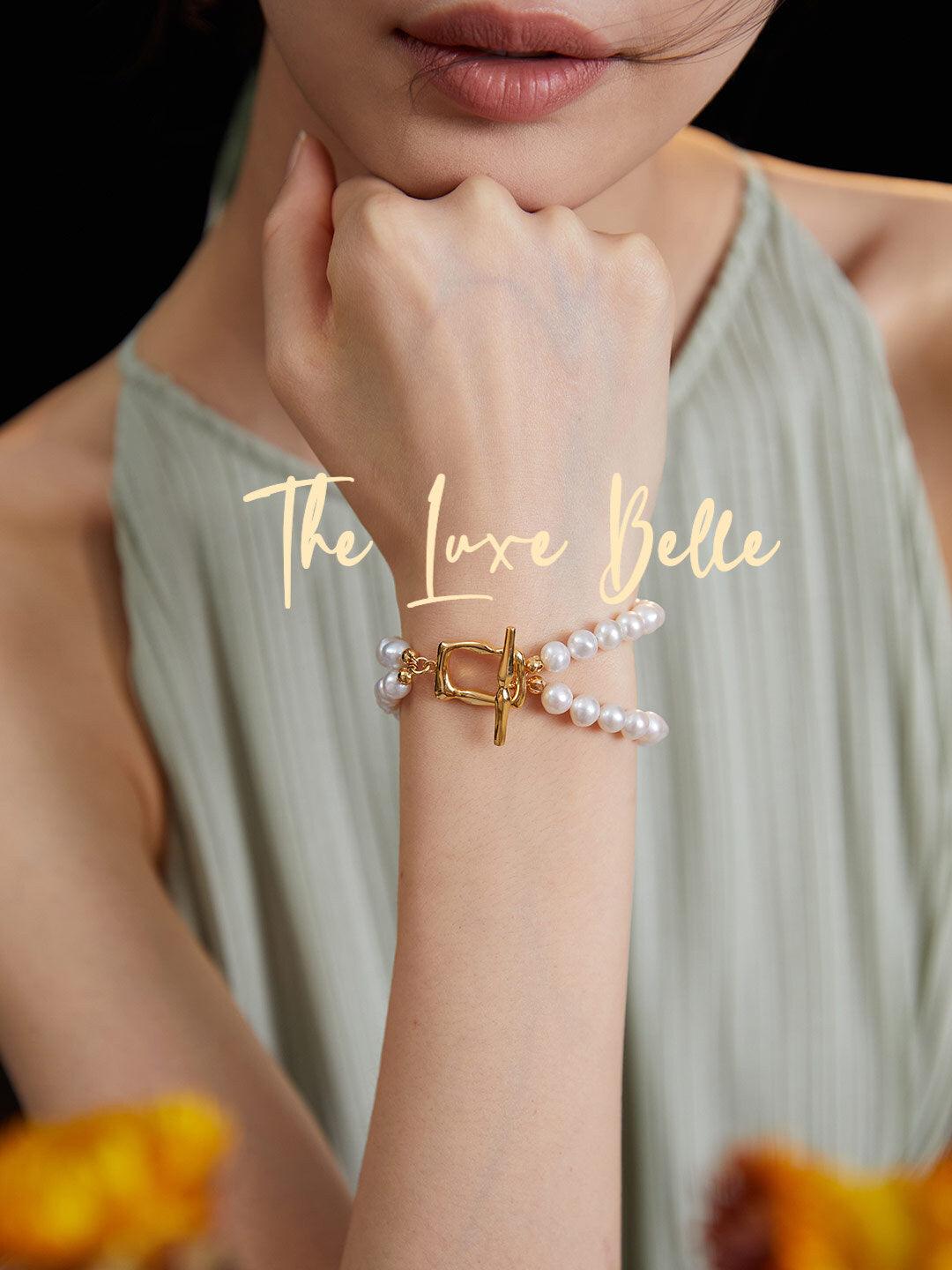 Whispers of the Sea Sterling Silver Pearl Bracelet - The Luxe Belle