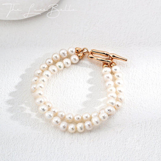 Whispers of the Sea Sterling Silver Pearl Bracelet - The Luxe Belle