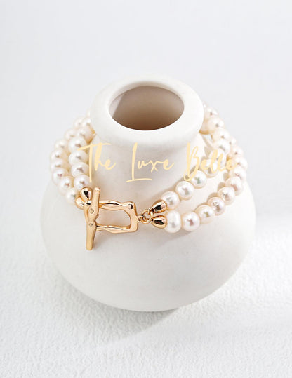 Whispers of the Sea Sterling Silver Pearl Bracelet - The Luxe Belle