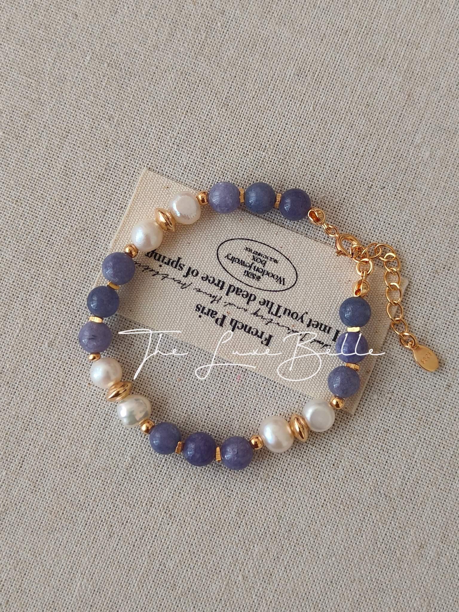 Purple Spodumene Pearl Bracelet - The Luxe Belle