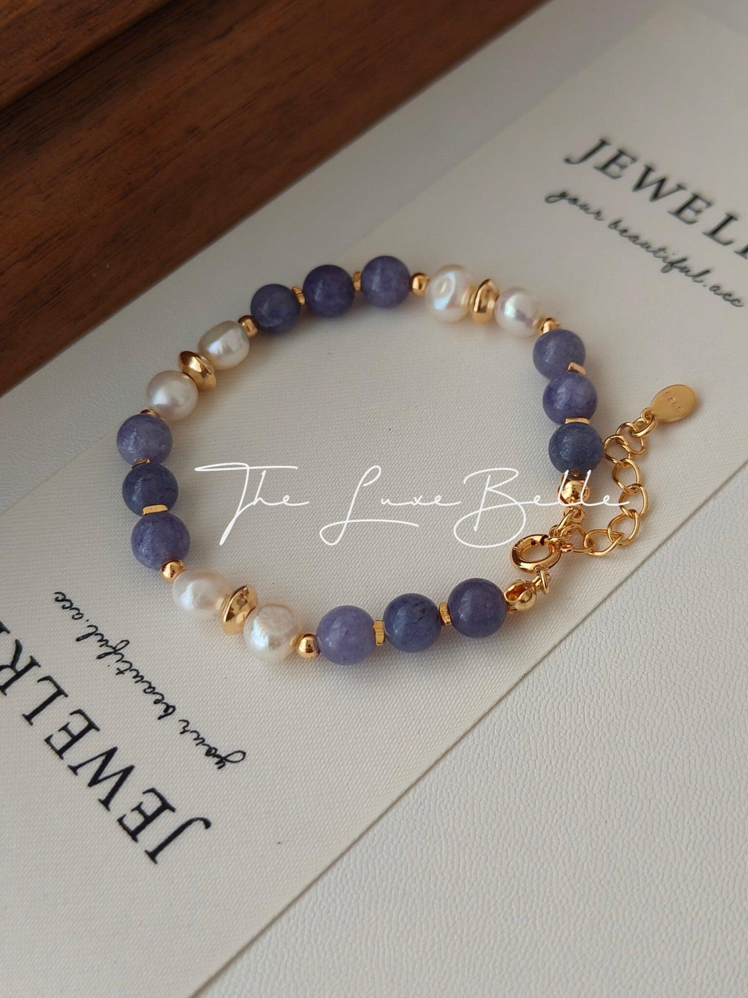 Purple Spodumene Pearl Bracelet - The Luxe Belle