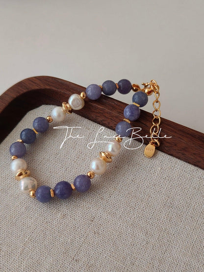 Purple Spodumene Pearl Bracelet - The Luxe Belle