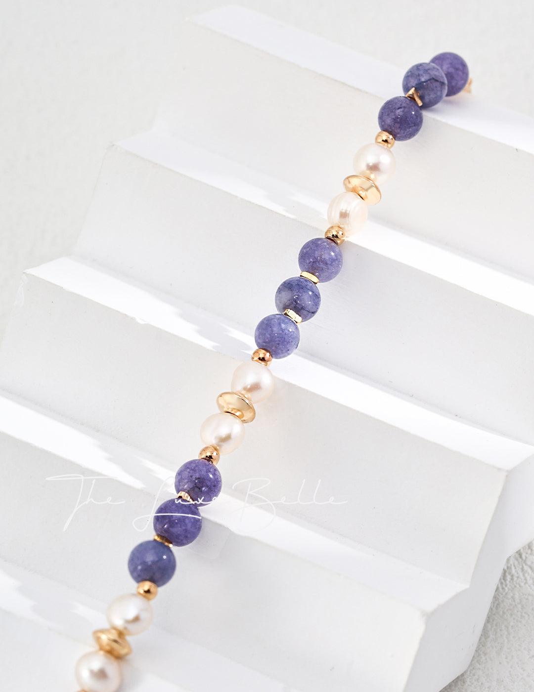 Purple Spodumene Pearl Bracelet - The Luxe Belle