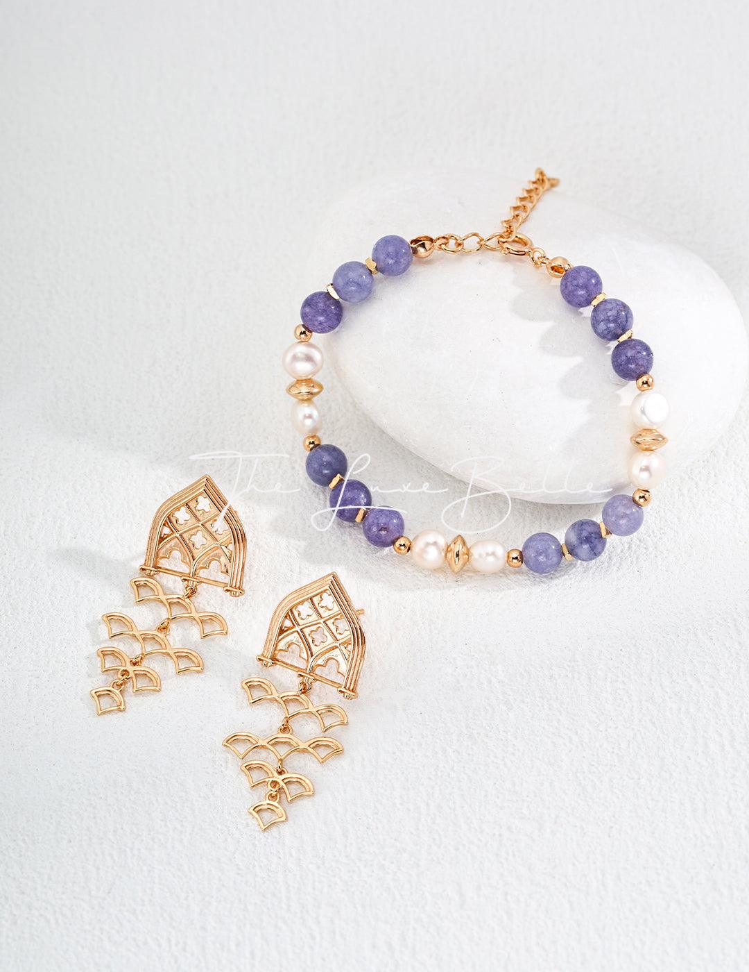 Purple Spodumene Pearl Bracelet - The Luxe Belle