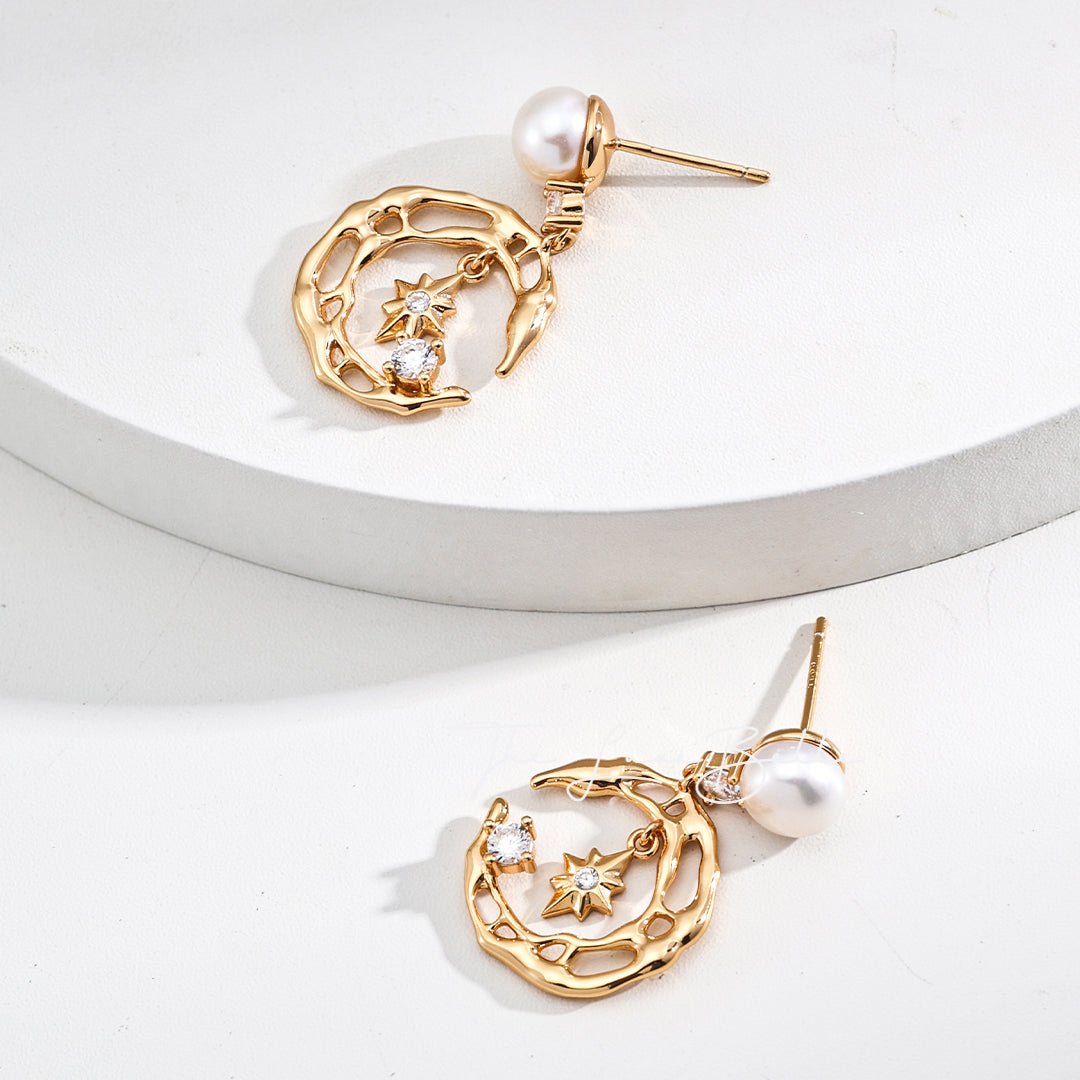 Stellar Harmony Pearl Earrings