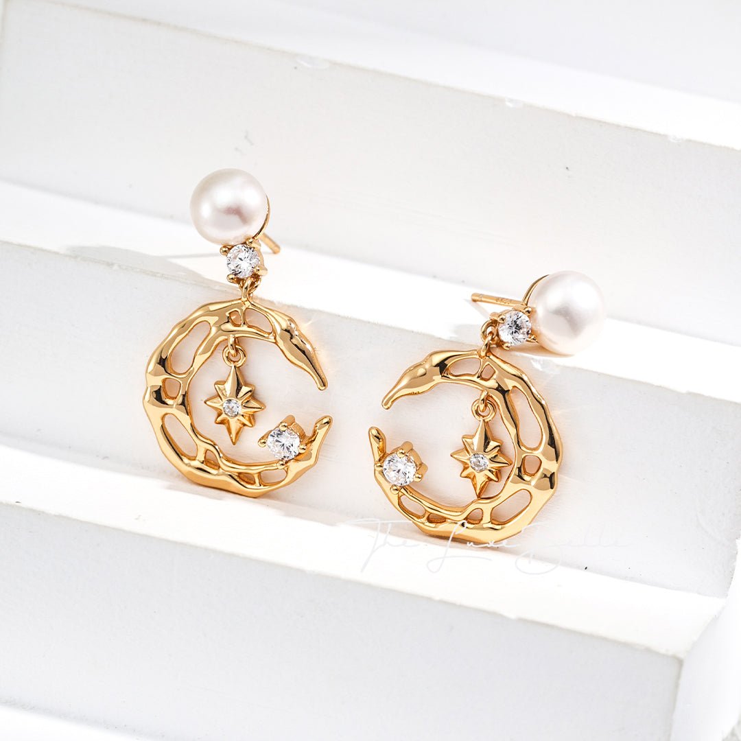 Stellar Harmony Pearl Earrings-3