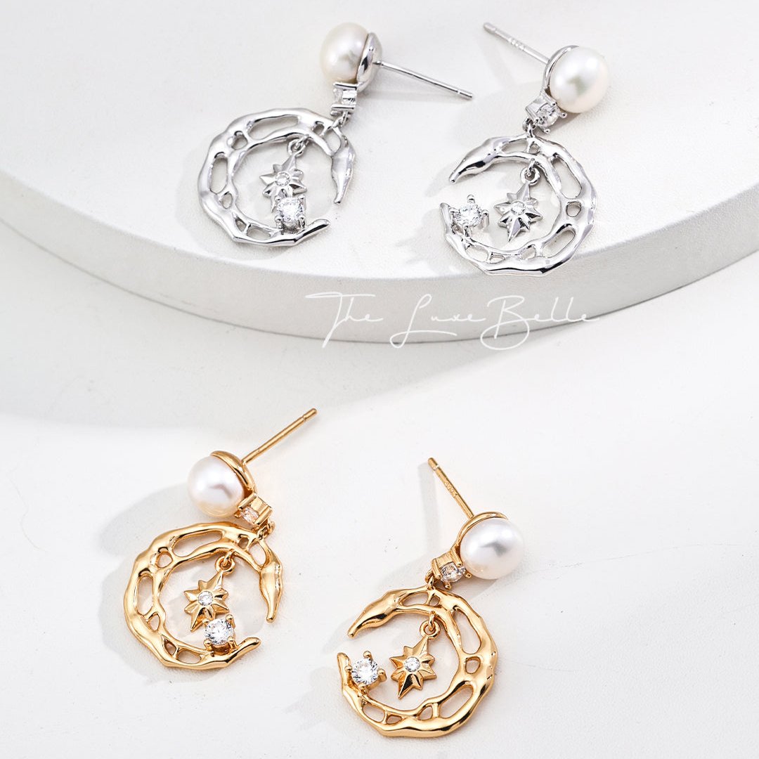 Stellar Harmony Pearl Earrings