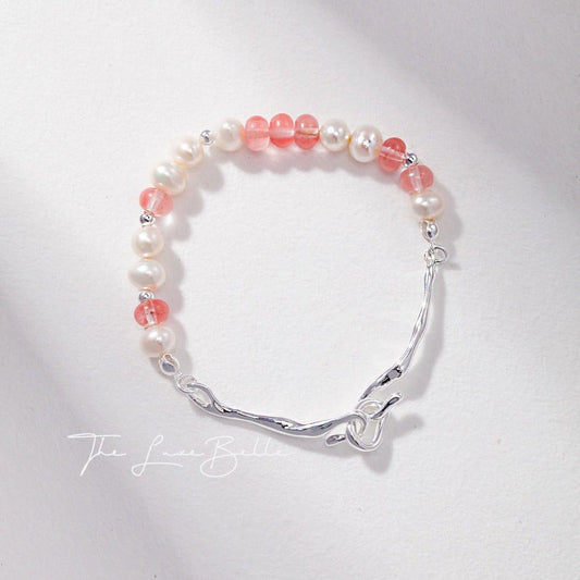 Sweet Harmony Pearl & Pink Crystal Bracelet - The Luxe Belle