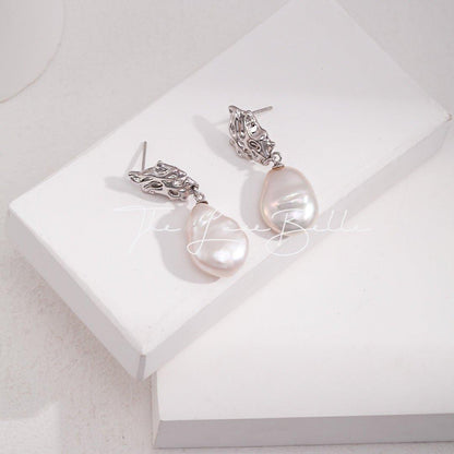 Timeless Baroque Pearl Earrings Sterling Silver - The Luxe Belle