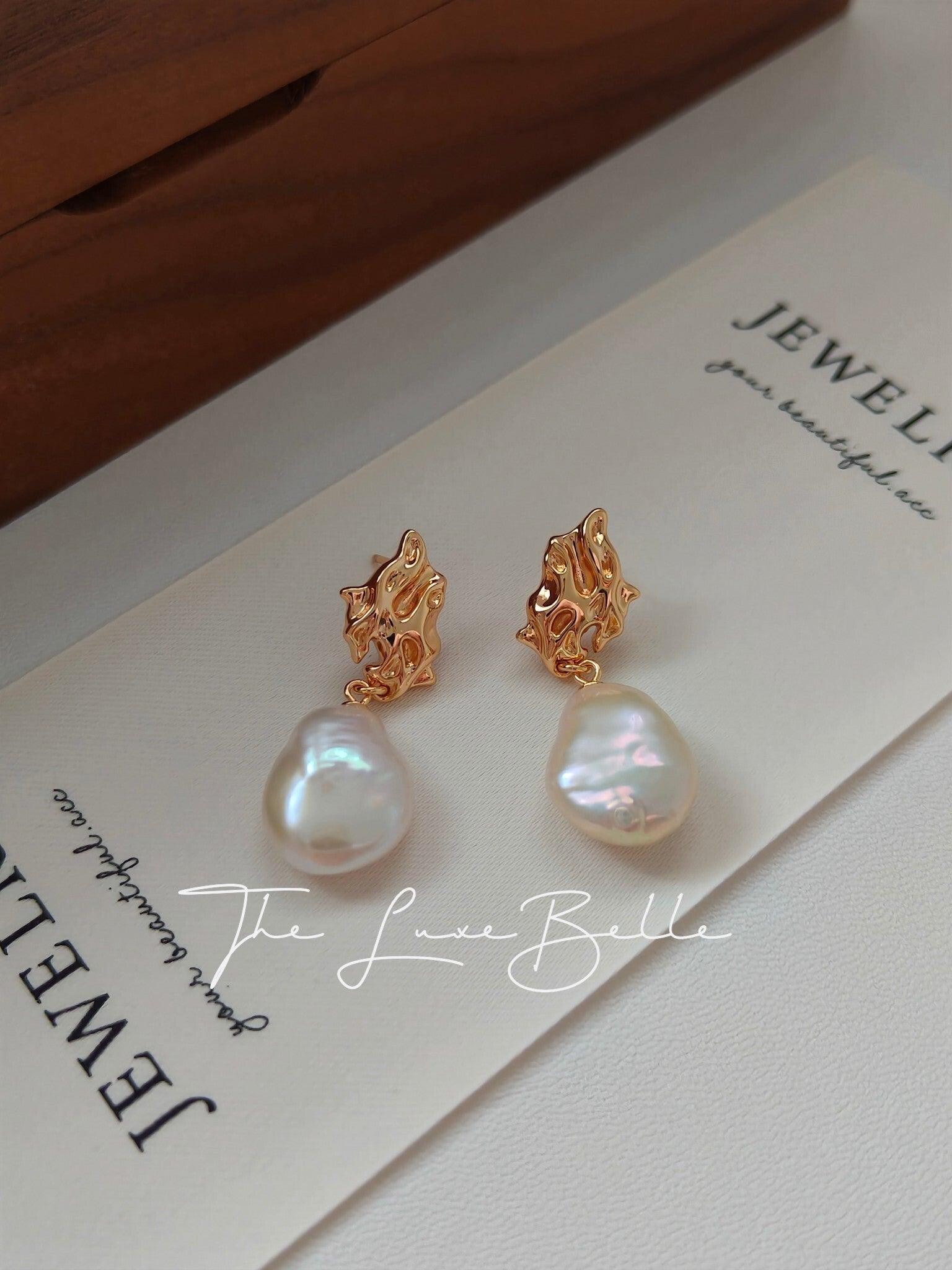 Timeless Baroque Pearl Earrings Sterling Silver - The Luxe Belle