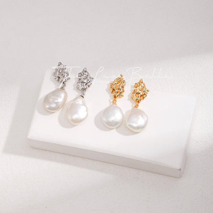 Timeless Baroque Pearl Earrings Sterling Silver - The Luxe Belle